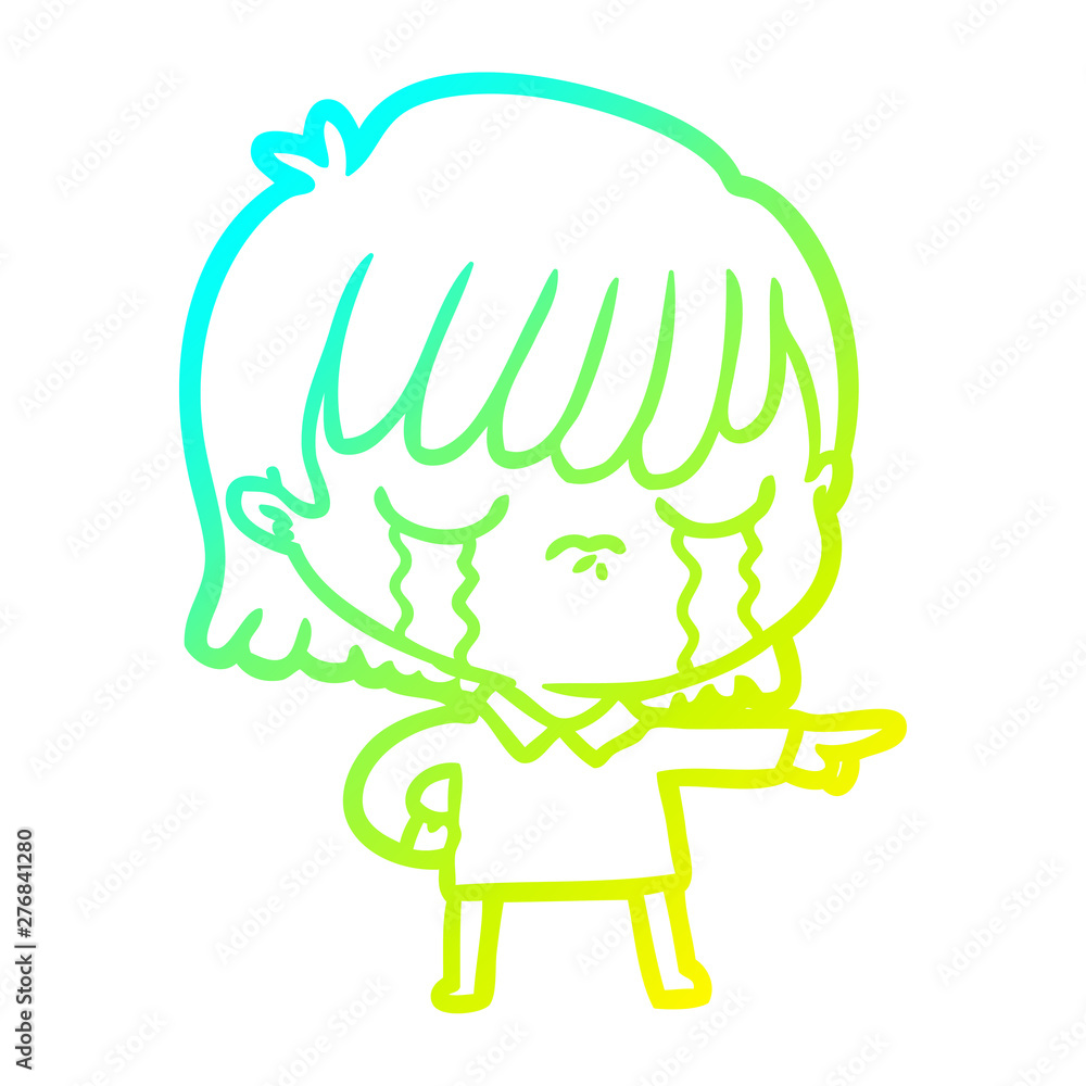 cold gradient line drawing cartoon woman crying cold gradient line drawing cartoon woman crying