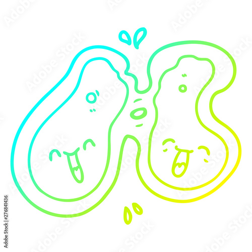 cold gradient line drawing cartoon cell dividing