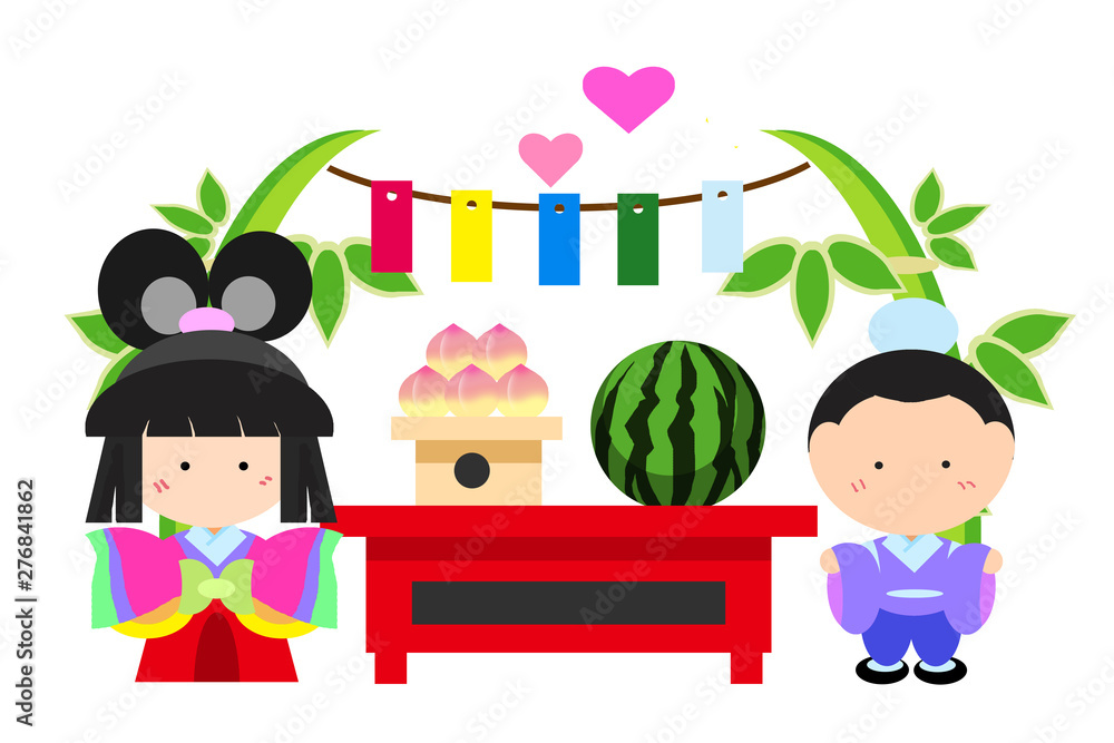 織姫と彦星の七夕様 Stock イラスト Adobe Stock