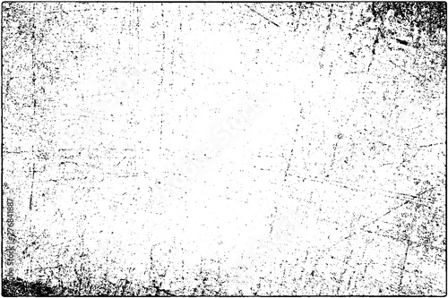 Grunge background black and white. Vector texture of scratches, chips, cracks. Monochrome gloomy pattern of the old surface.