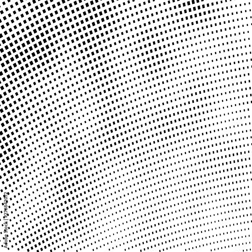Abstract halftone texture is monochrome. Vector background of black squares on white background.