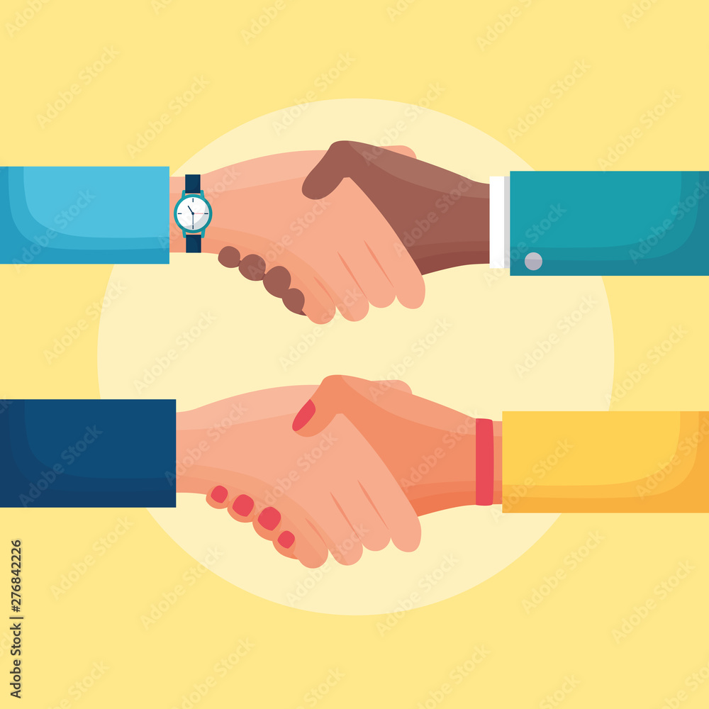 flat design people business handshake flat design people business handshake
