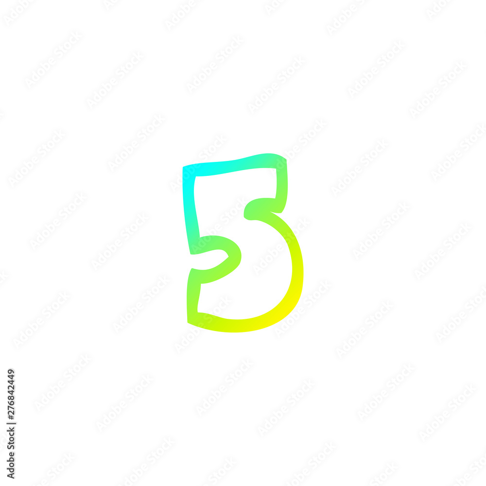 cold gradient line drawing cartoon number 5 cold gradient line drawing cartoon number 5