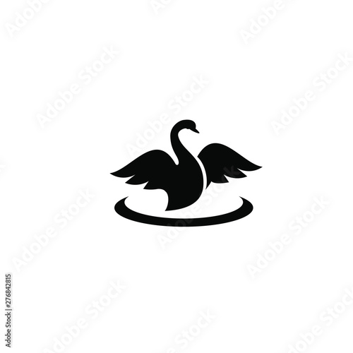 Fototapeta Naklejka Na Ścianę i Meble -  black swan logo icon design vector illustration