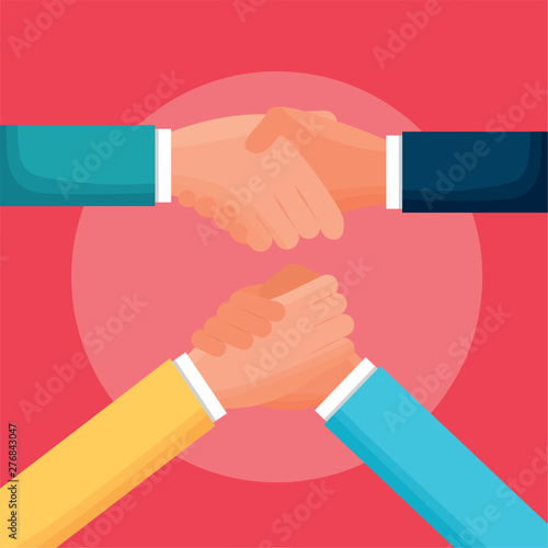 flat design people business handshake