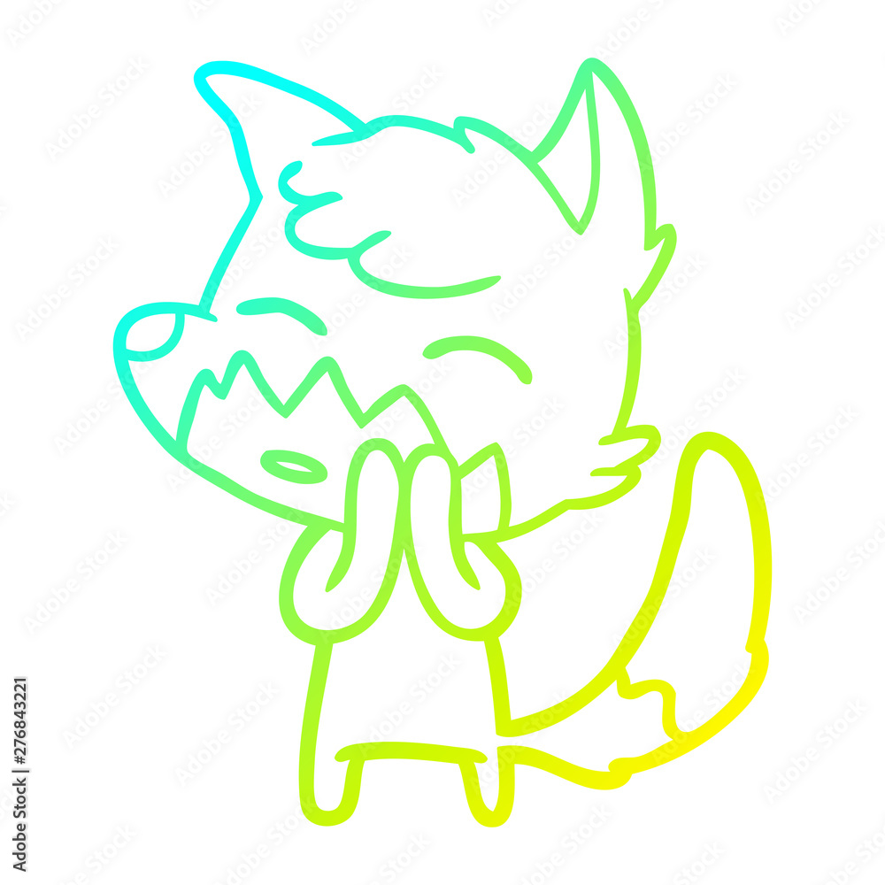cold gradient line drawing cartoon fox cold gradient line drawing cartoon fox