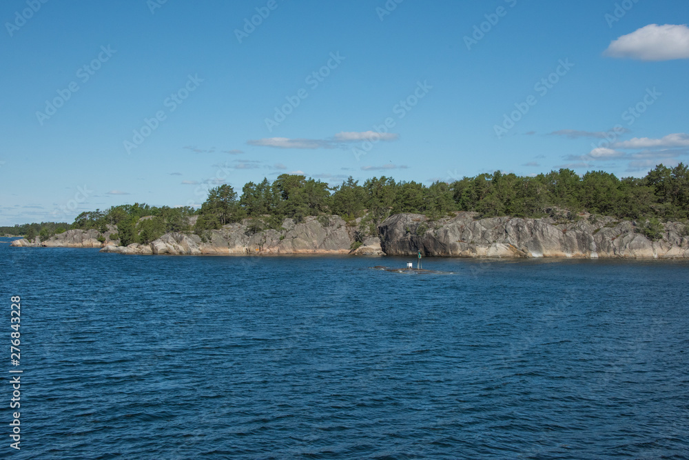 Islands in the Stockholm inner archipelago a sunny sommer day at the islands Korsö and Södra Stavsudda.