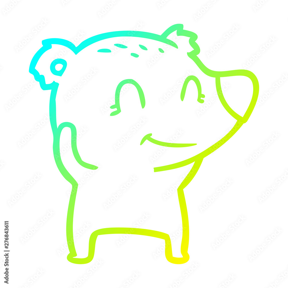 cold gradient line drawing smiling polar bear cartoon cold gradient line drawing smiling polar bear cartoon