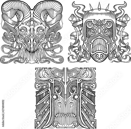 Ritual masks set