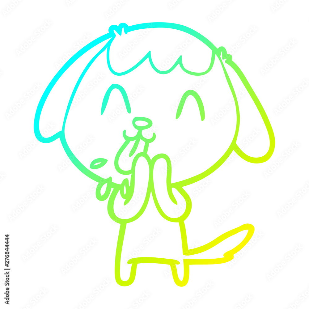 cold gradient line drawing cute cartoon dog cold gradient line drawing cute cartoon dog