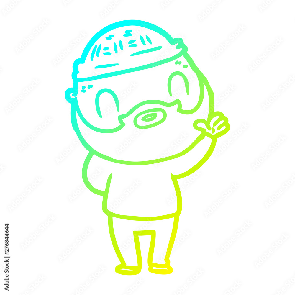 cold gradient line drawing cartoon bearded man cold gradient line drawing cartoon bearded man