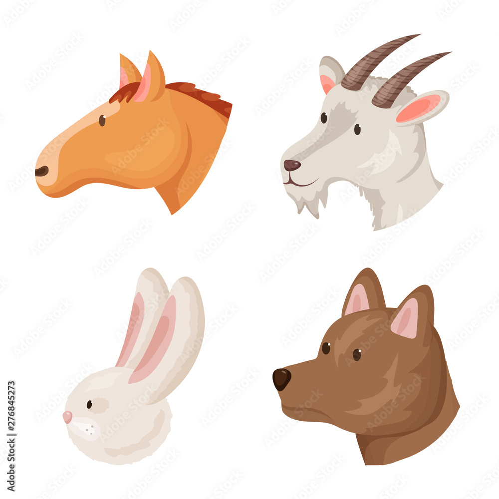 Vector design of farm and head logo. Collection of farm and homemade stock symbol for web. Vector design of farm and head logo. Collection of farm and homemade stock symbol for web.