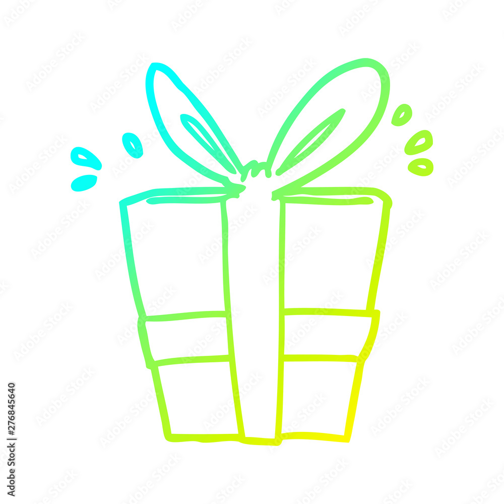 cold gradient line drawing wrapped gift cold gradient line drawing wrapped gift