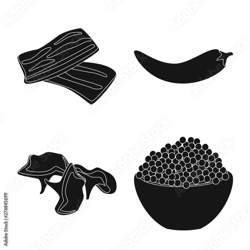 Isolated object of organic and cooking logo. Set of organic and flavors stock vector illustration.