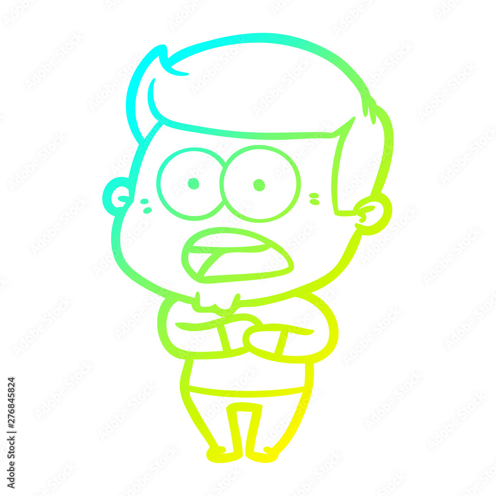 cold gradient line drawing cartoon shocked man cold gradient line drawing cartoon shocked man