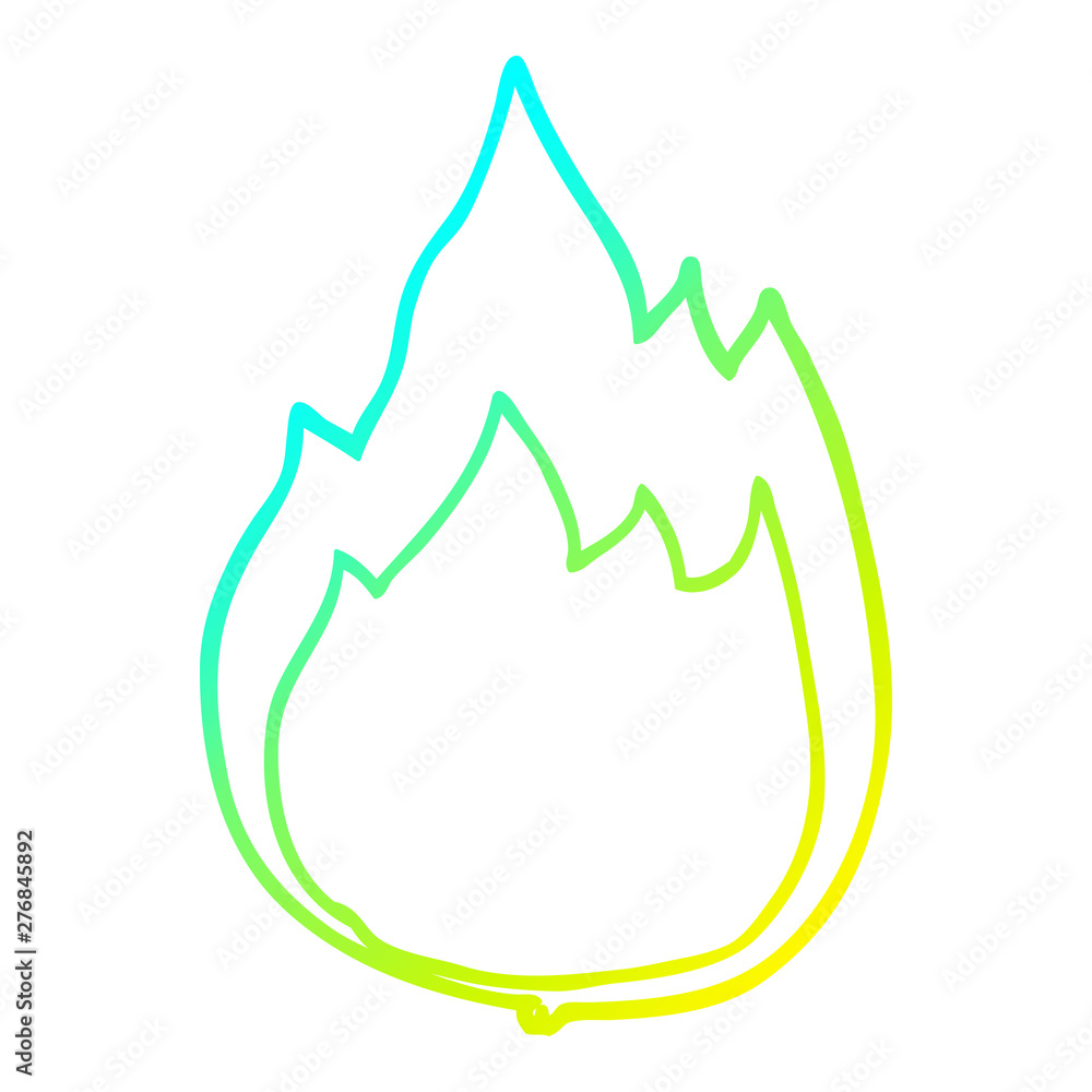 cold gradient line drawing cartoon fire cold gradient line drawing cartoon fire
