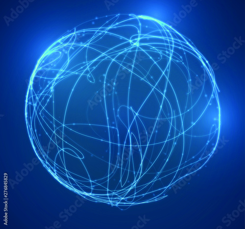 Abstract vector background of lines and points, curved beautiful shapes.