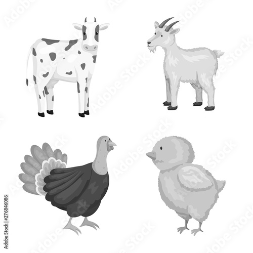 Isolated object of homestead and agriculture icon. Collection of homestead and kitchen stock vector illustration.