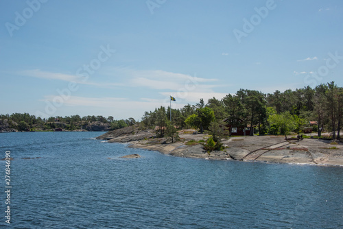 Islands in the Stockholm outer archipelago a sunny sommer day at the bay Långvik