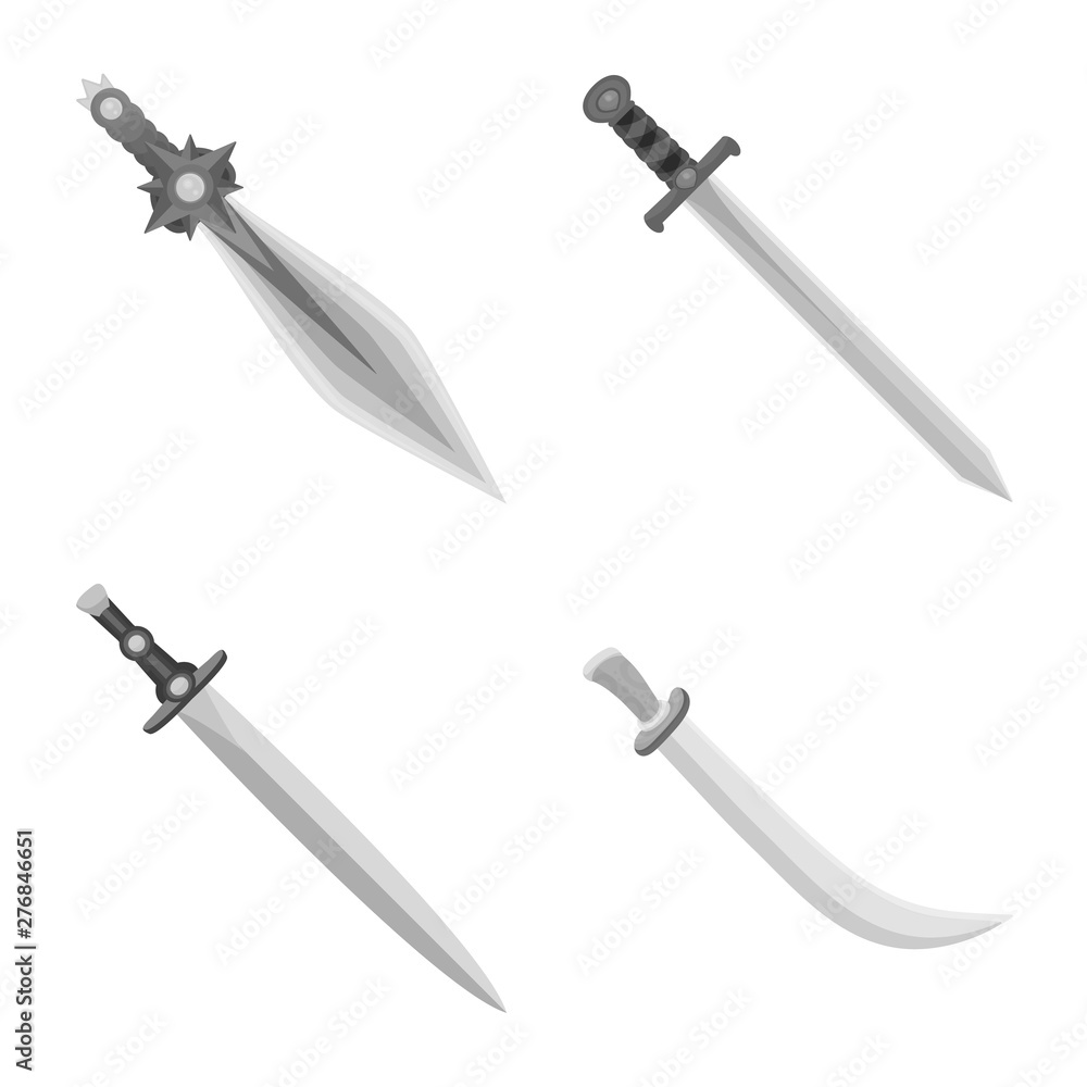 Isolated object of sharp and blade sign. Collection of sharp and dagger vector icon for stock. Isolated object of sharp and blade sign. Collection of sharp and dagger vector icon for stock.
