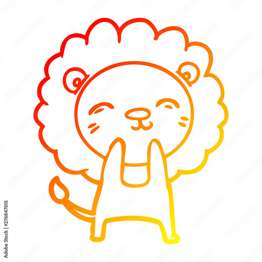 warm gradient line drawing cartoon lion warm gradient line drawing cartoon lion