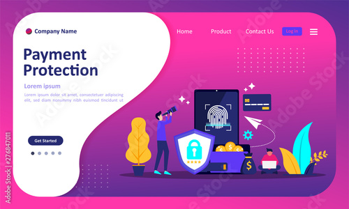 Payment Protection concept, guaranteed finance security, saving money information, Suitable for web landing page, ui, mobile app, banner template. Vector Illustration