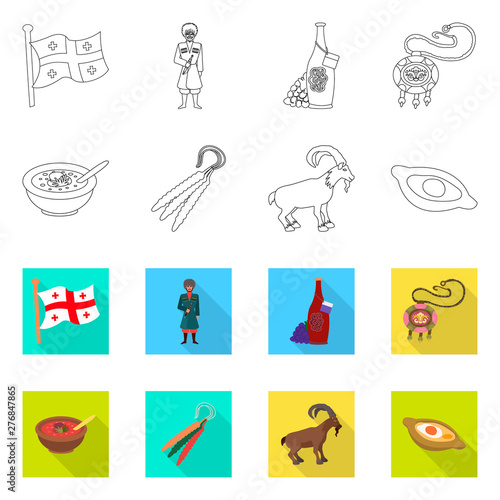 Vector illustration of culture and sightseeing logo. Collection of culture and originality stock vector illustration.