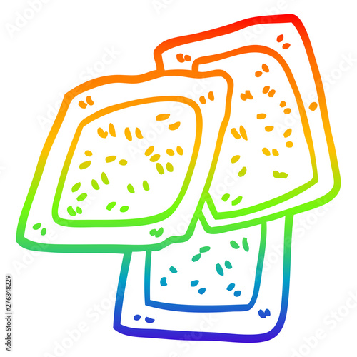 rainbow gradient line drawing cartoon teabags