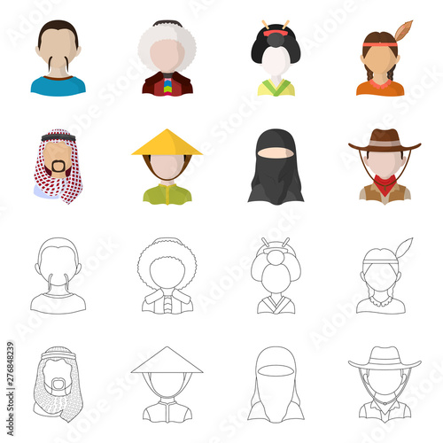 Isolated object of imitator and resident symbol. Set of imitator and culture vector icon for stock.