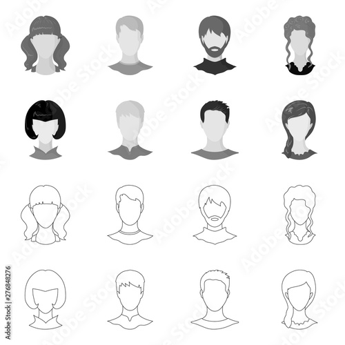 Isolated object of professional and photo icon. Set of professional and profile vector icon for stock.