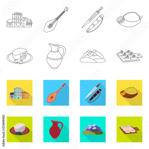 Vector design of culture and sightseeing sign. Set of culture and originality vector icon for stock.