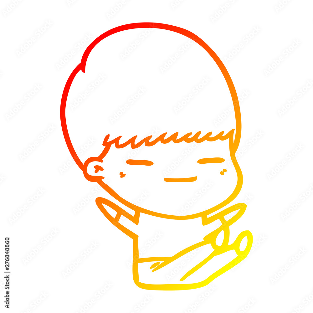 warm gradient line drawing cartoon smug boy warm gradient line drawing cartoon smug boy