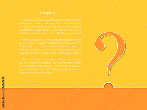 Question mark icon. FAQ template for layout and design.