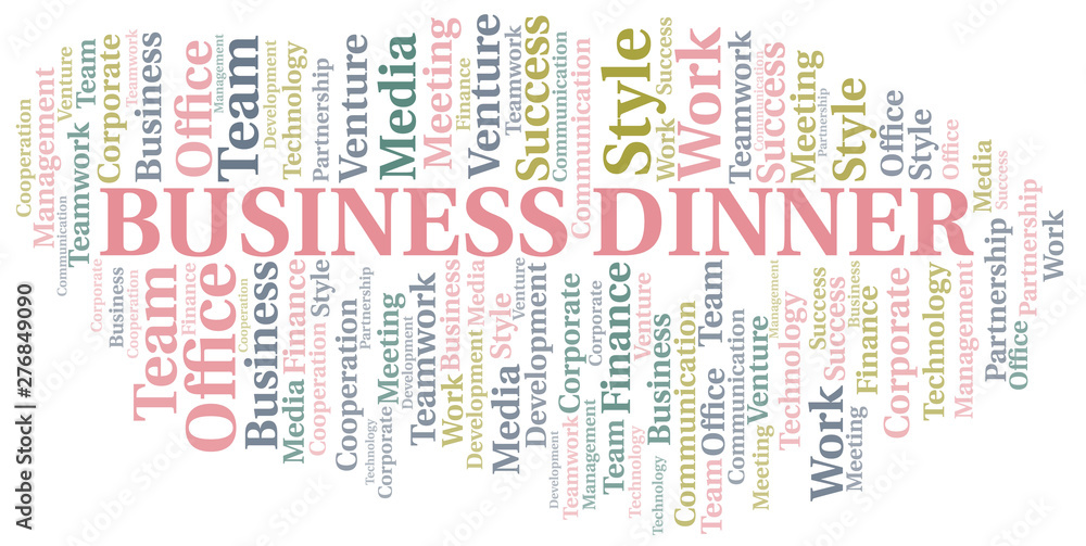 Fototapeta premium Business Dinner word cloud. Collage made with text only.
