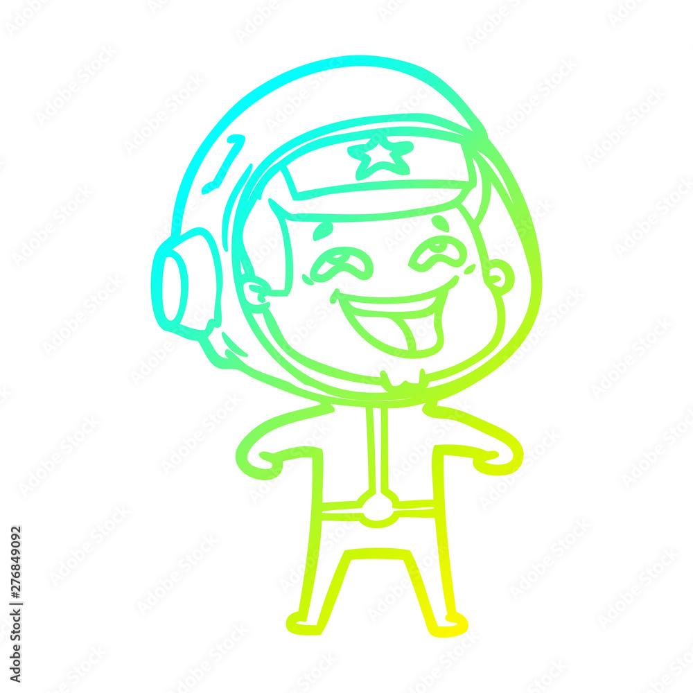 cold gradient line drawing cartoon laughing astronaut cold gradient line drawing cartoon laughing astronaut
