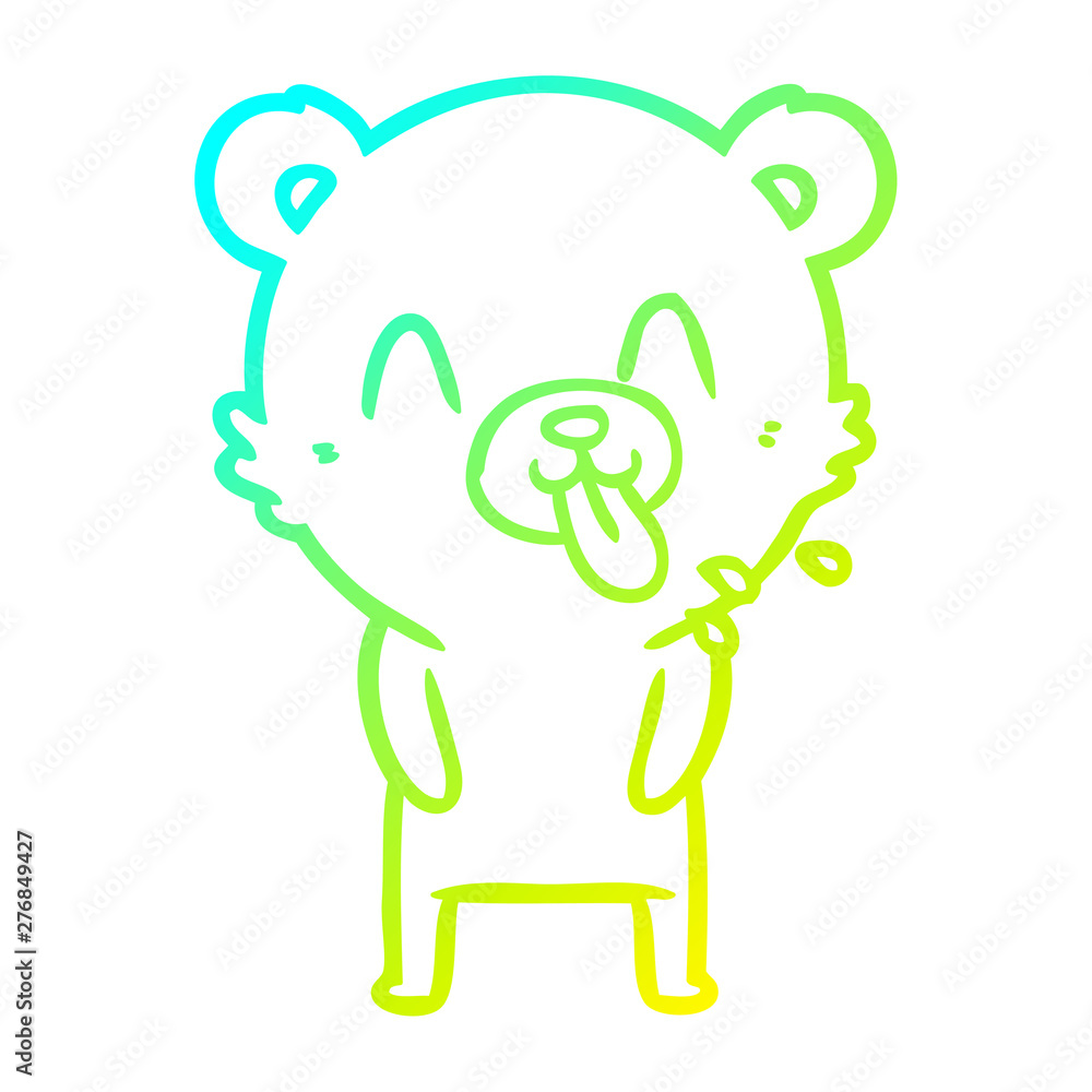 cold gradient line drawing rude cartoon bear cold gradient line drawing rude cartoon bear