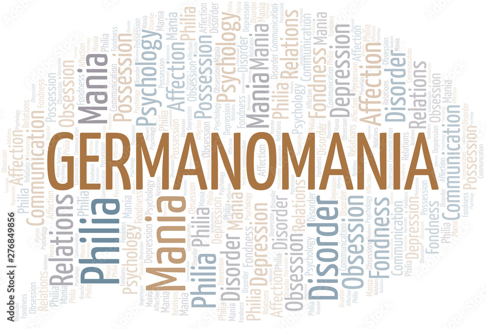 Fototapeta premium Germanomania word cloud. Type of mania, made with text only.