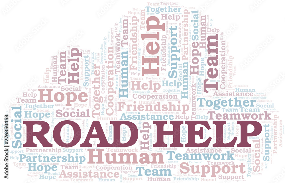 Road Help word cloud. Vector made with text only. Road Help word cloud. Vector made with text only.