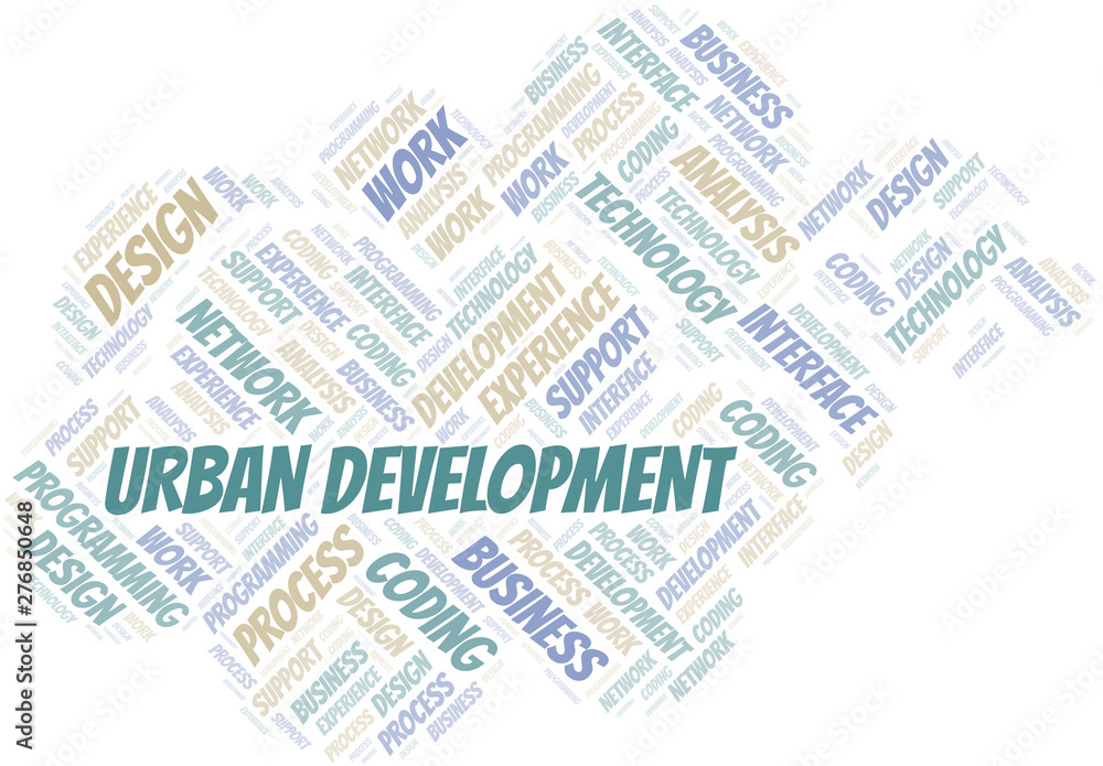 Obraz premium Urban Development word cloud. Wordcloud made with text only.