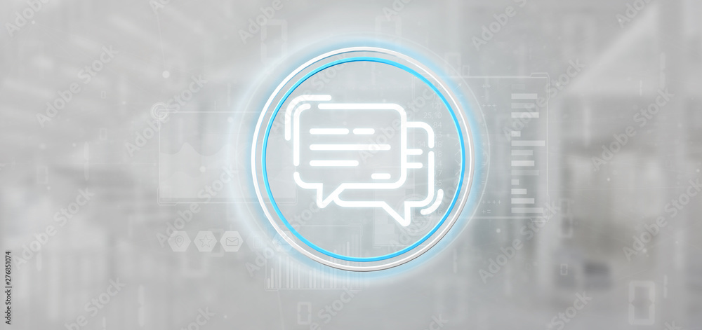 Obraz premium Message icon with data all around