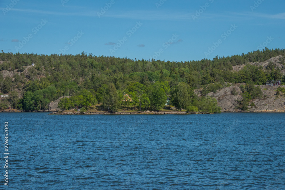 The island Danmarks holme at the Stockholm district Nacka a summer day