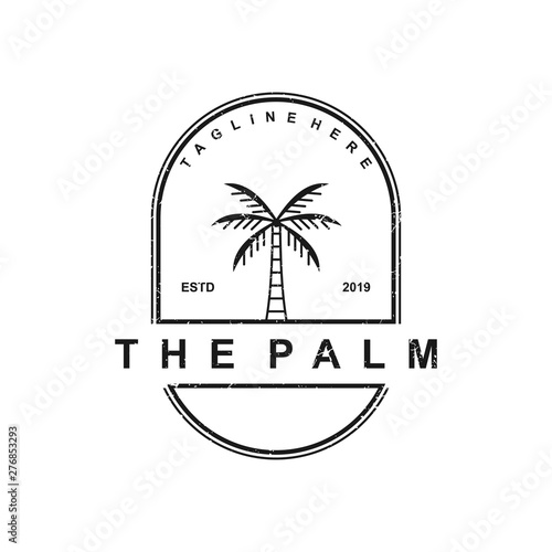 Simple logo and label design of palm tree