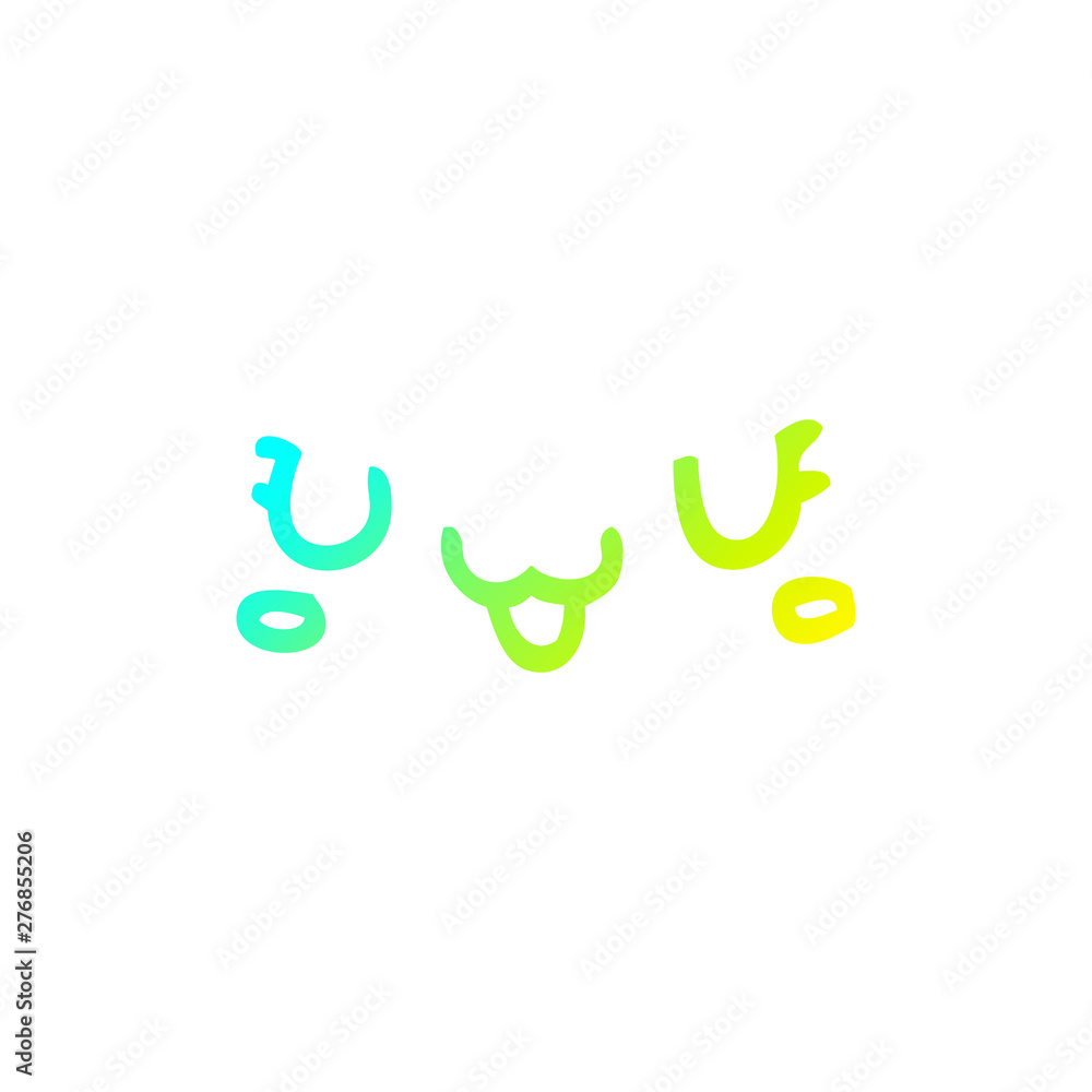 cold gradient line drawing cute happy cartoon face cold gradient line drawing cute happy cartoon face
