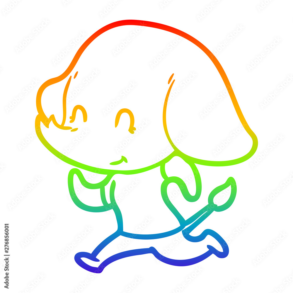 rainbow gradient line drawing cute cartoon elephant rainbow gradient line drawing cute cartoon elephant
