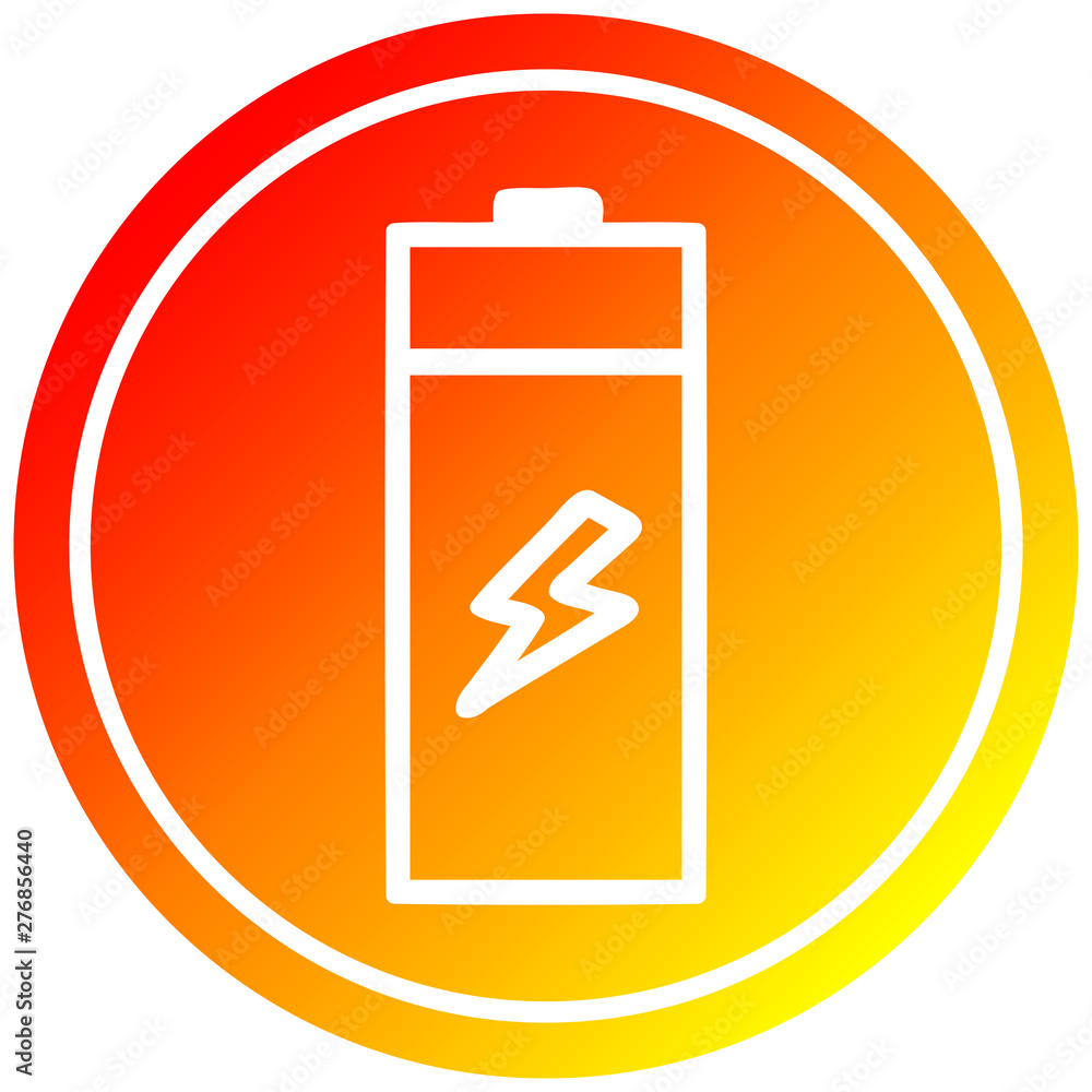battery circular in hot gradient spectrum battery circular in hot gradient spectrum