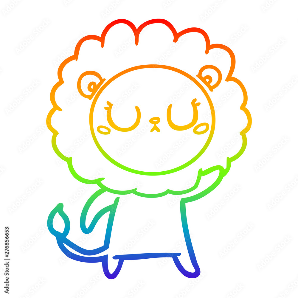 rainbow gradient line drawing cartoon lion rainbow gradient line drawing cartoon lion