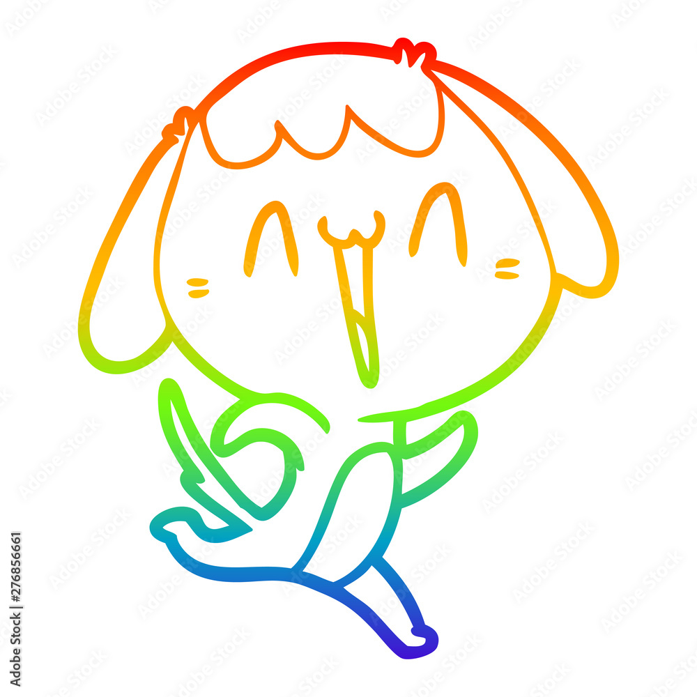rainbow gradient line drawing cute cartoon dog rainbow gradient line drawing cute cartoon dog