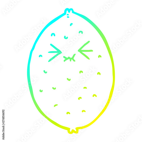 cold gradient line drawing cartoon bitter lemon