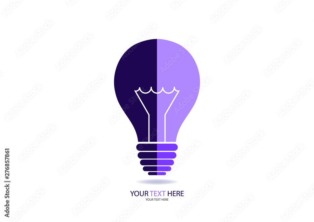 A bright logo for a business light bulb half illuminating. The concept of global energy saving. A bright logo for a business light bulb half illuminating. The concept of global energy saving.