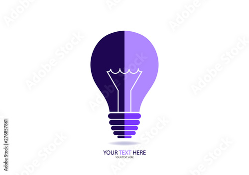 A bright logo for a business light bulb half illuminating. The concept of global energy saving.